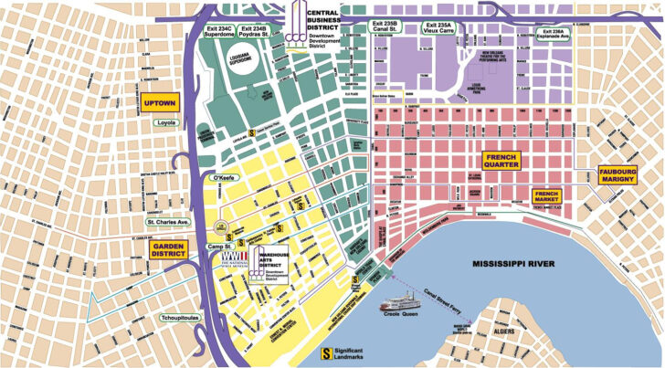 Printable Tourist Map of New Orleans