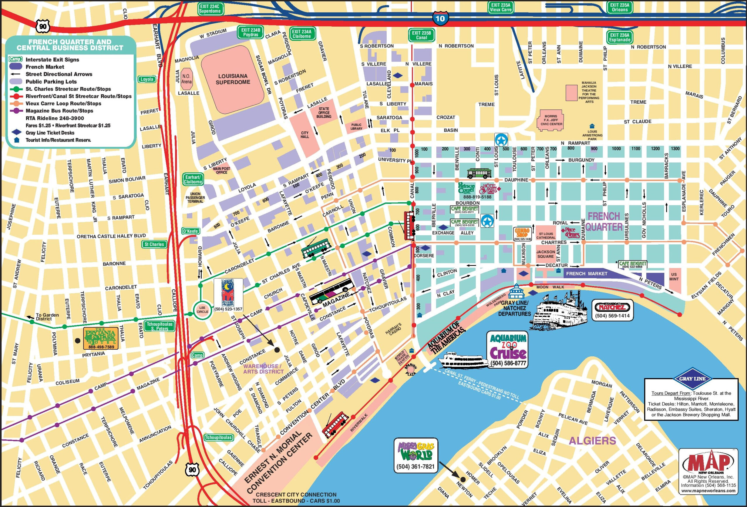 New Orleans French Quarter Tourist Map - Ontheworldmap with regard to Printable Map Of French Quarter New Orleans
