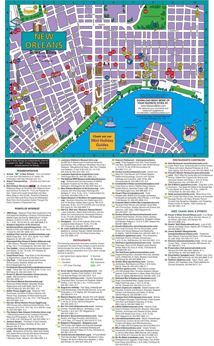 New Orleans Tourist Attractions Map with Printable Tourist Map Of New Orleans