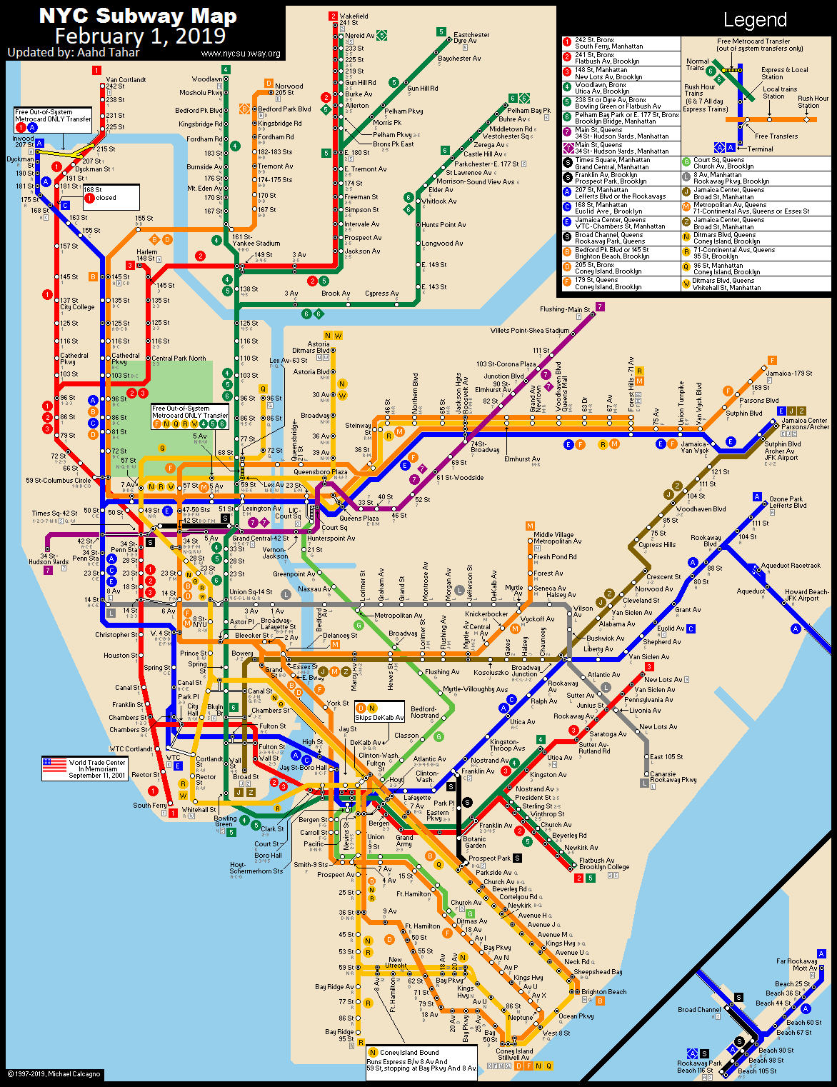 New York City Subway Route Mapmichael Calcagno - Nycsubway with regard to New York City Subway Map Printable