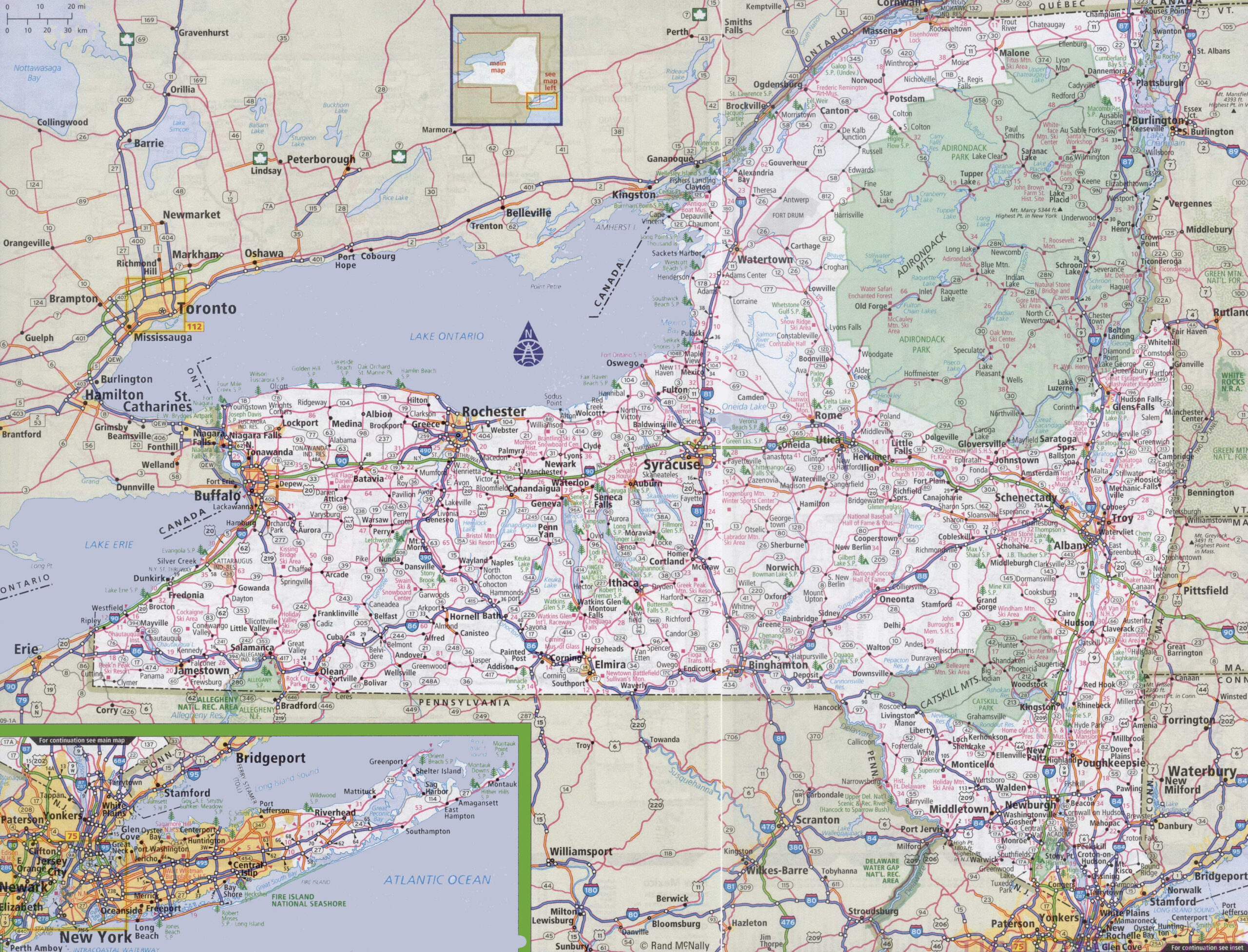 New York Road Map - Ontheworldmap throughout Free Printable Map Of New York State