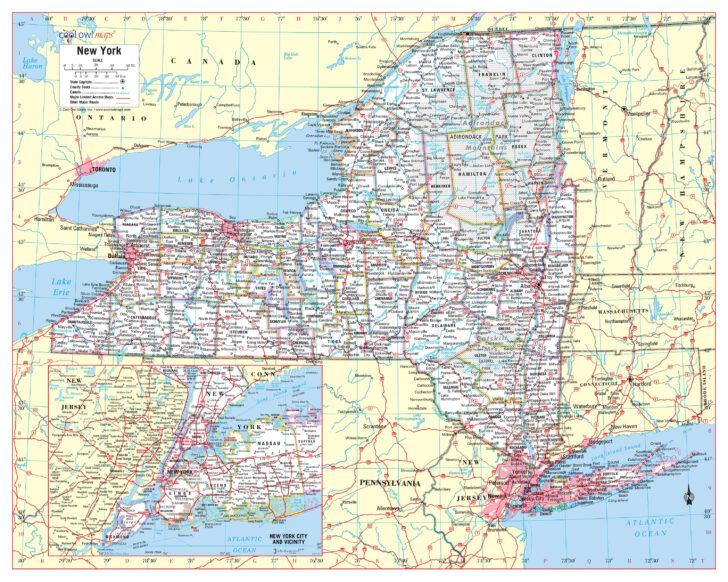 Printable Map of New York State Printable Map of New York State
