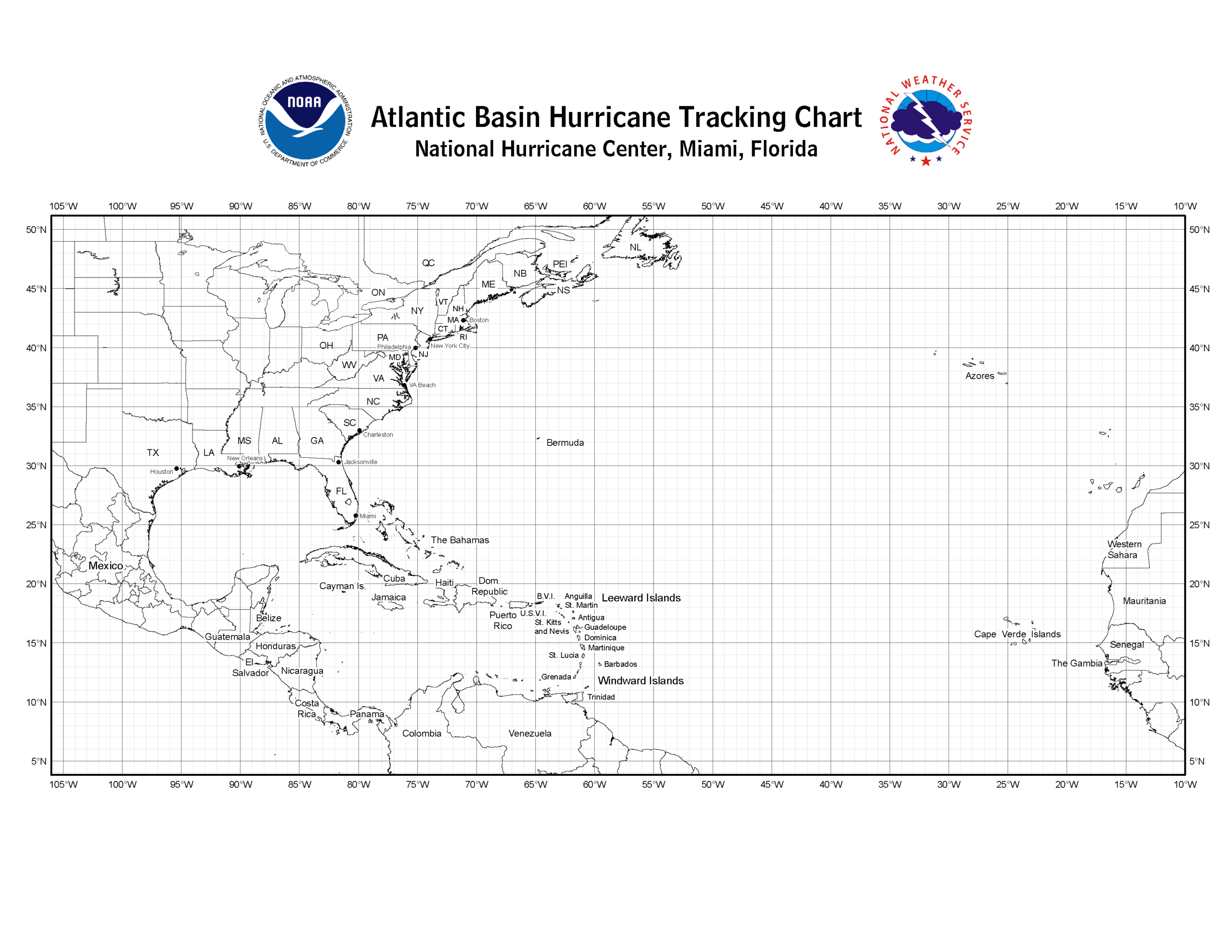 Nhc And Cphc Blank Tracking Charts throughout Gulf Of Mexico Hurricane Tracking Map Printable