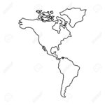 Nord  Und Südamerika Karte Kontinent Vektor Illustration Umriss With Outline Map Of North And South America Together