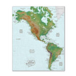 Nordamerika Reisekarte, Markieren Sie Ihre Reisekarte Intended For Topographic Map Of North And South America