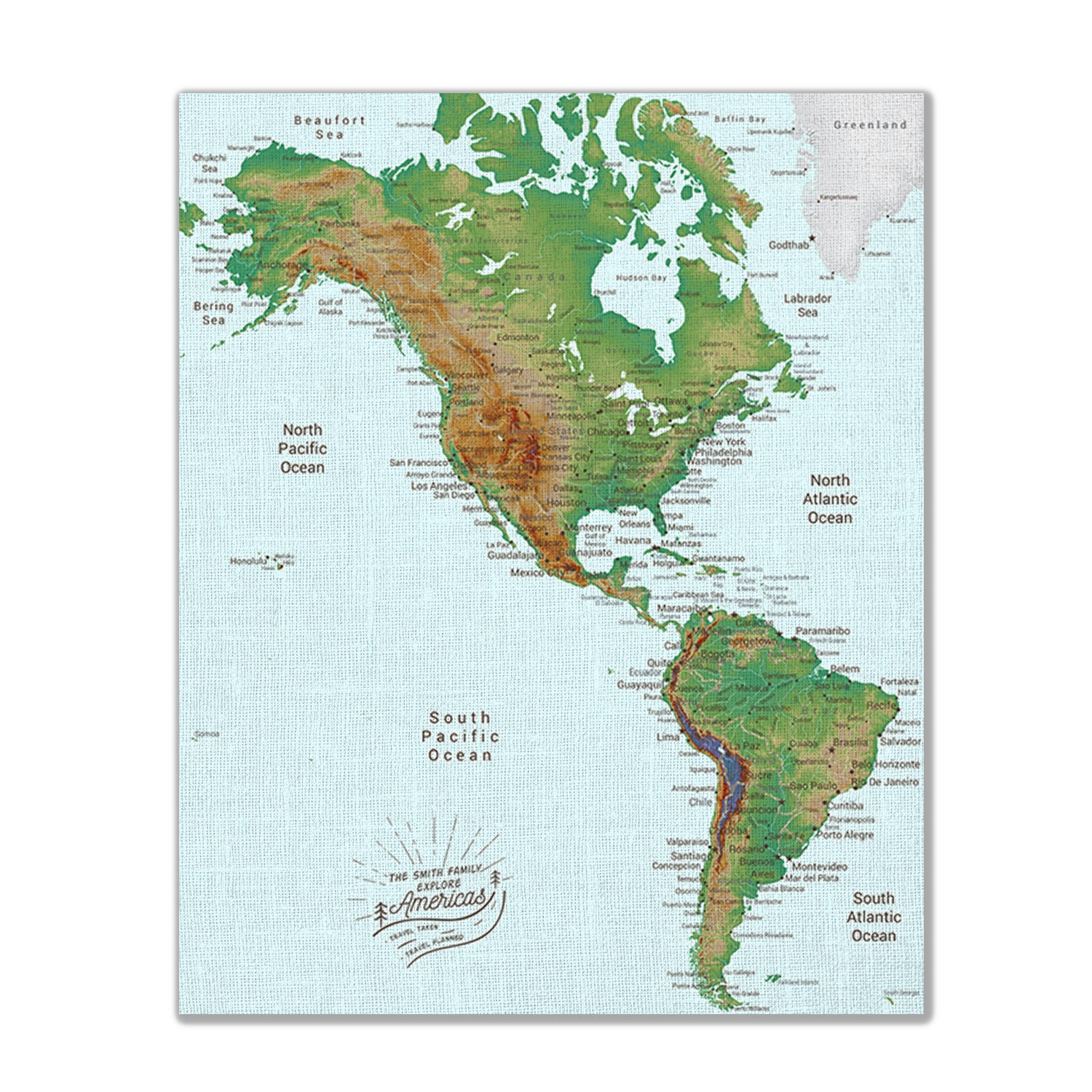 Nordamerika-Reisekarte, Markieren Sie Ihre Reisekarte within Topographical Map Of North And South America