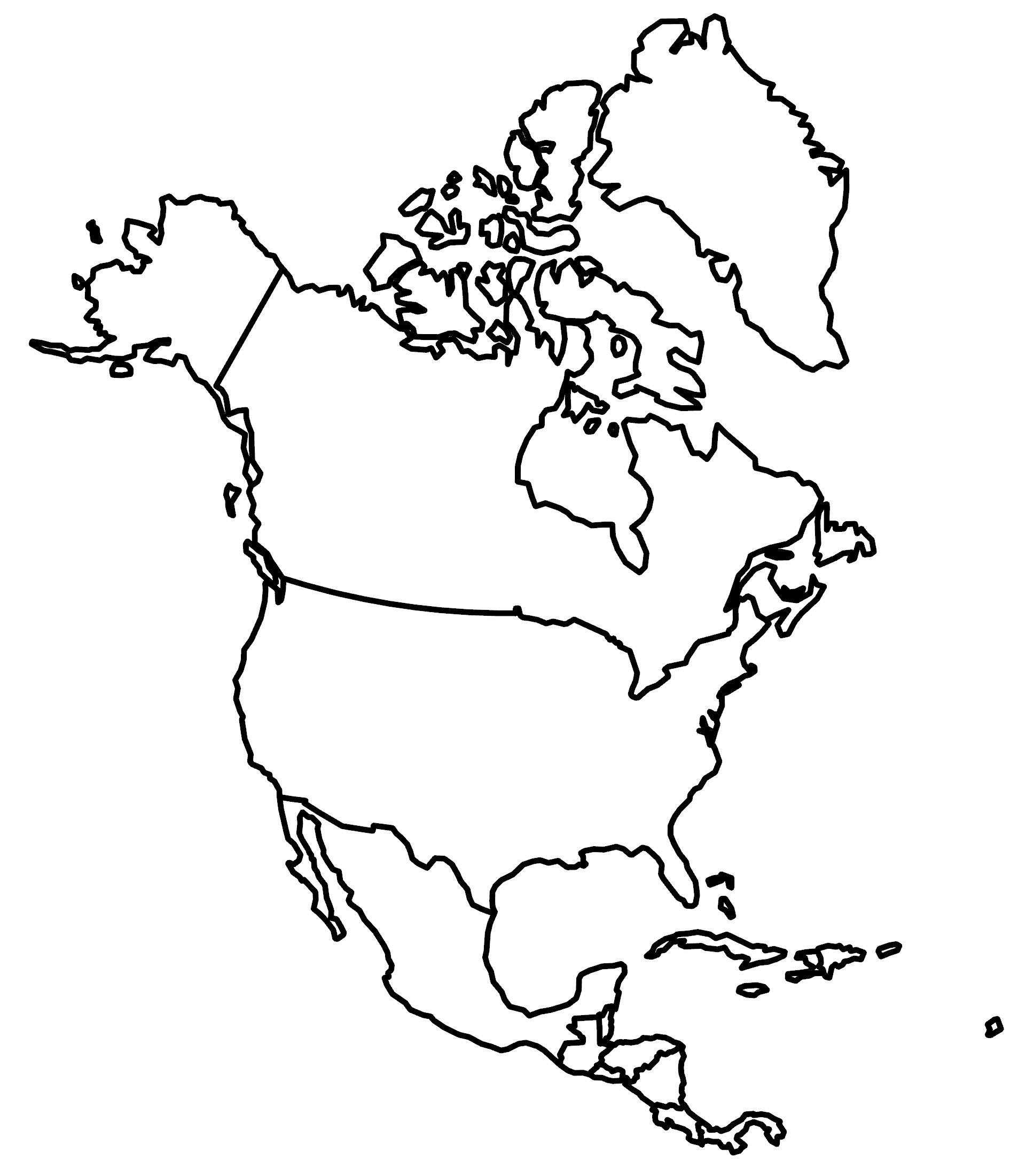north america blank map and country outlines gis geography intended for printable blank map of north america North America Blank Map And Country Outlines - Gis Geography intended for Printable Blank Map of North America