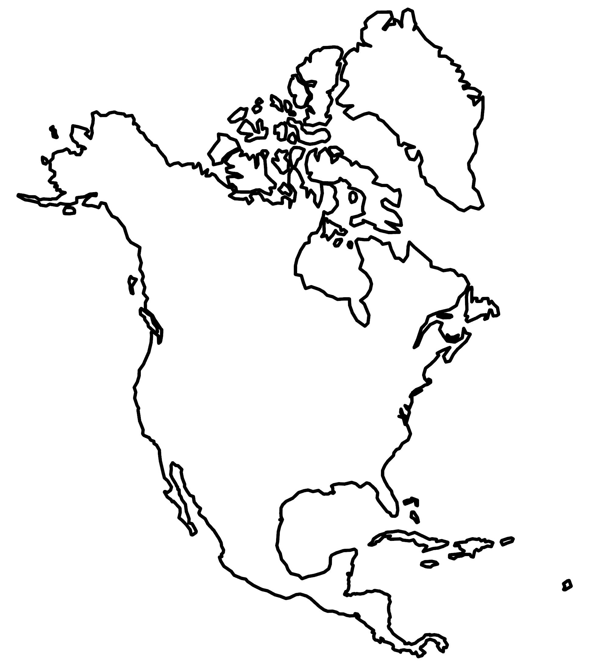 North America Blank Map And Country Outlines - Gis Geography regarding Outline Map of Western Hemisphere