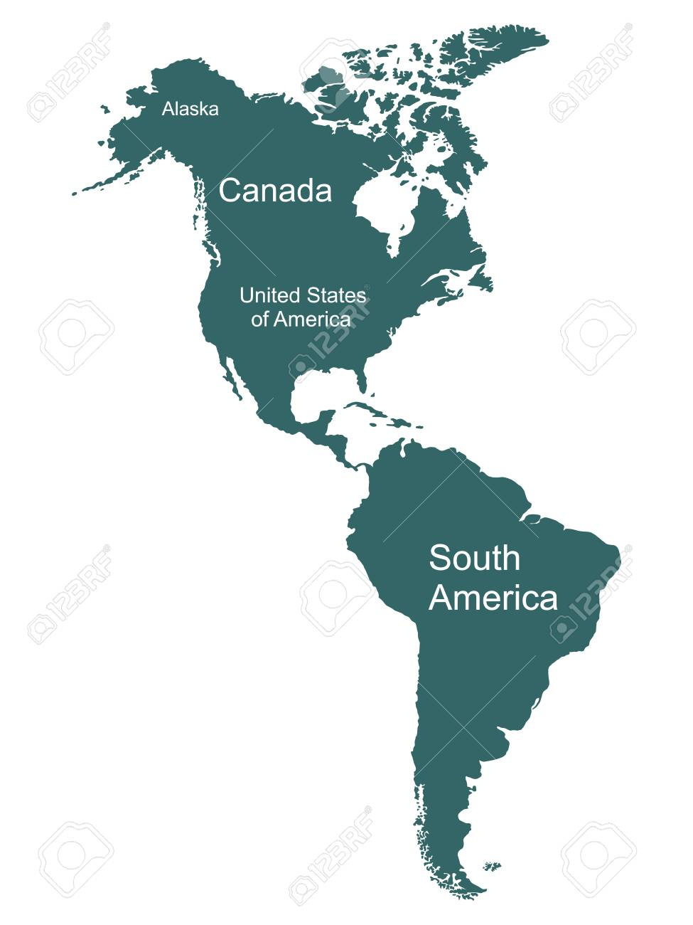 North And South America Map Royalty Free Svg, Cliparts, Vectors with regard to North America and South America Map with States