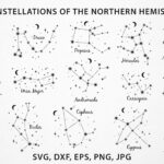 Northern Hemisphere Constellations Svg Bundle, Celestial Map Intended For Printable Northern Hemisphere Constellation Map