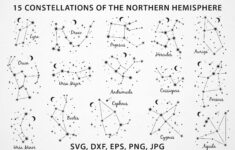 Northern Hemisphere Constellations Svg Bundle, Celestial Map intended for Printable Northern Hemisphere Constellation Map
