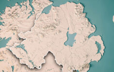 Northern Ireland Country 3D Render Topographic Map Neutral Bordefrank  Ramspott intended for Topographic Map of Northern Ireland