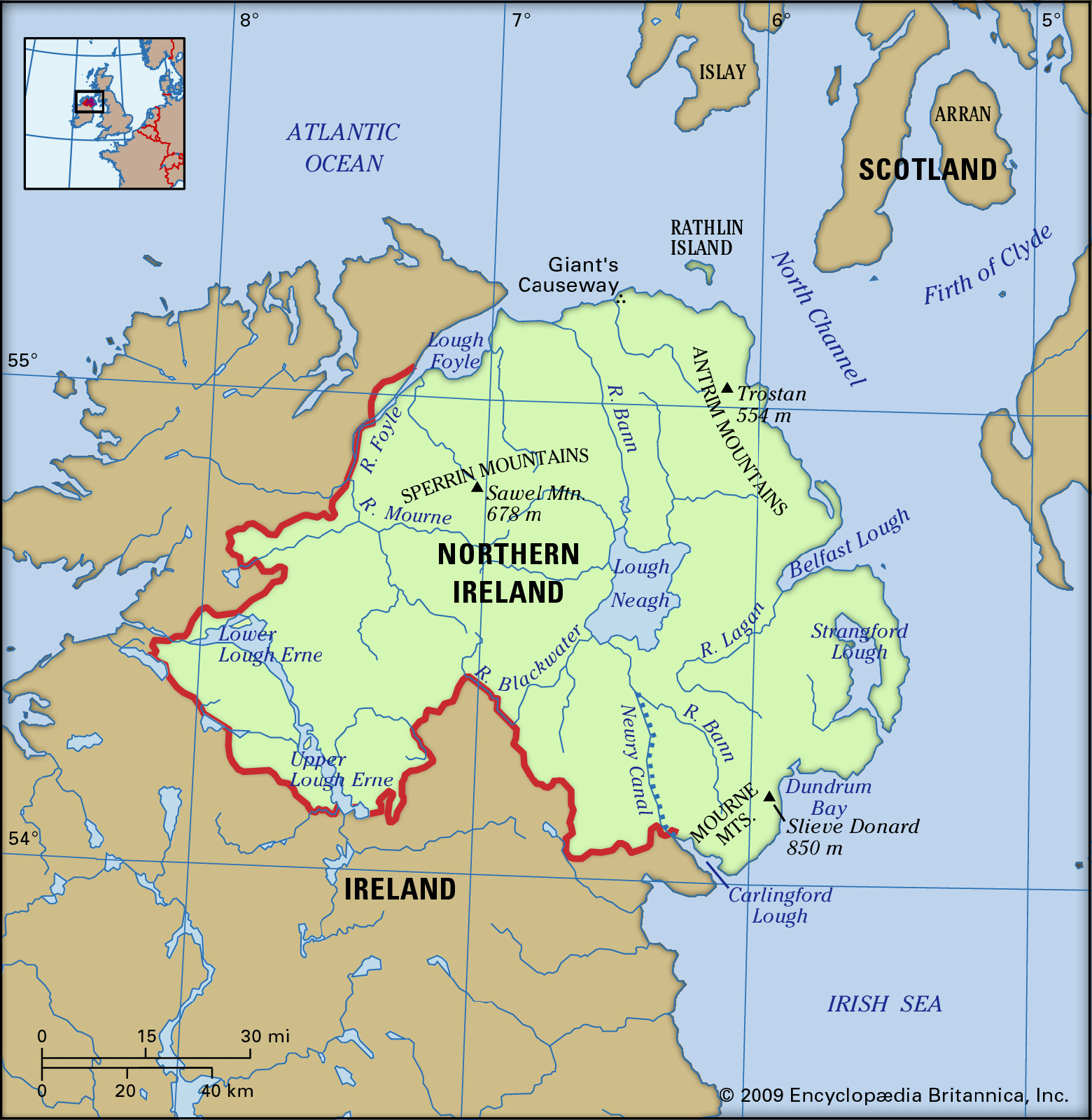 Northern Ireland | History, Population, Flag, Map, Capital intended for Map of Northern Ireland Rivers