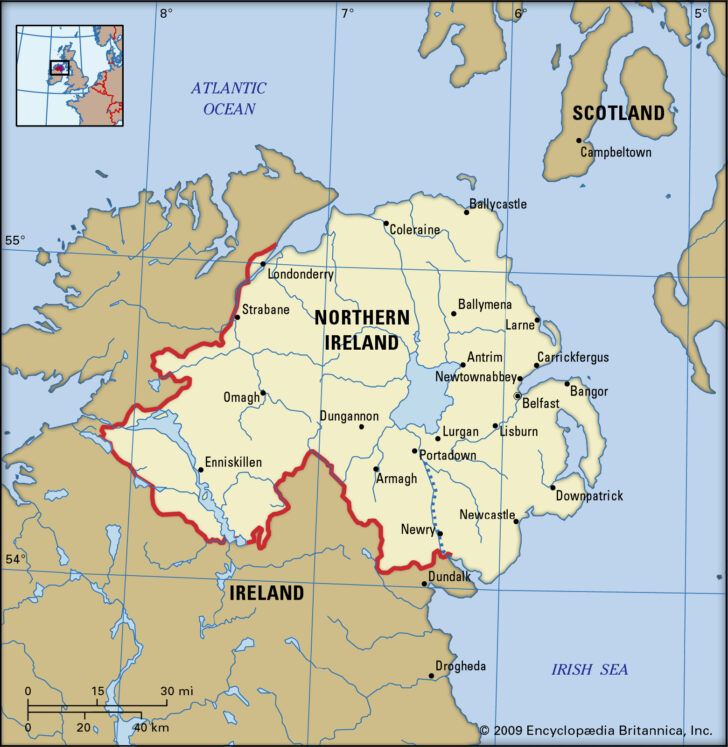 Northern Ireland Republic of Ireland Map