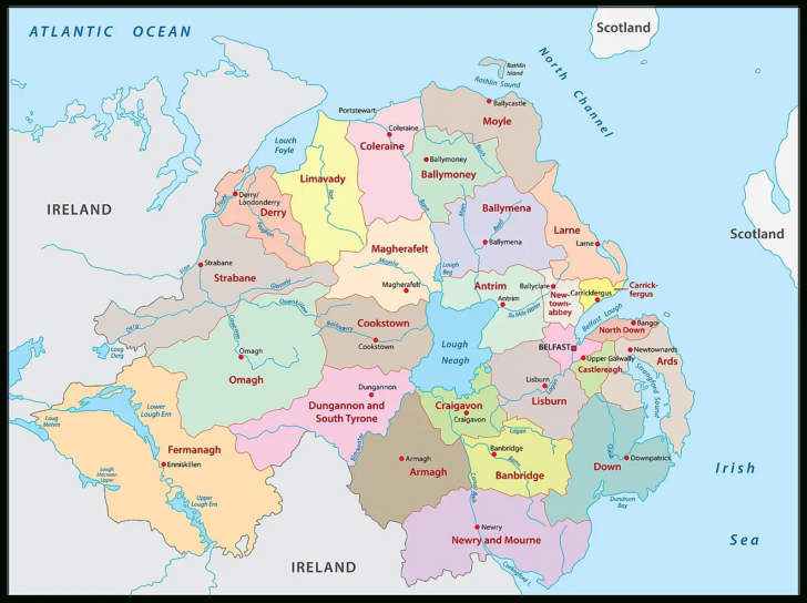 Map of Northern Ireland Cities and Towns