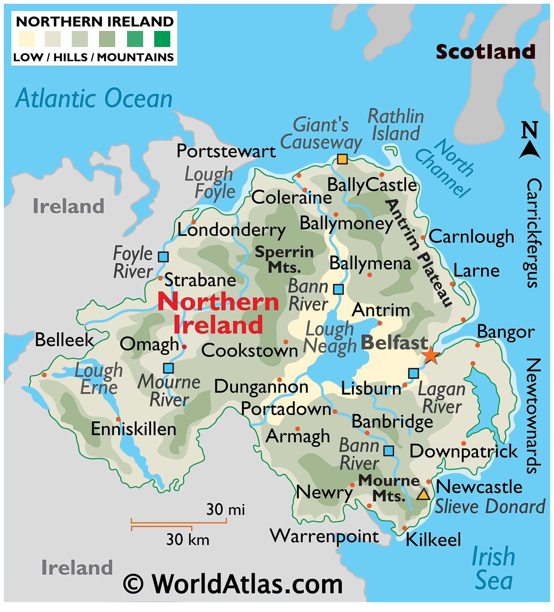 Northern Ireland Maps &amp;amp; Facts - World Atlas with regard to Rivers of Northern Ireland Map