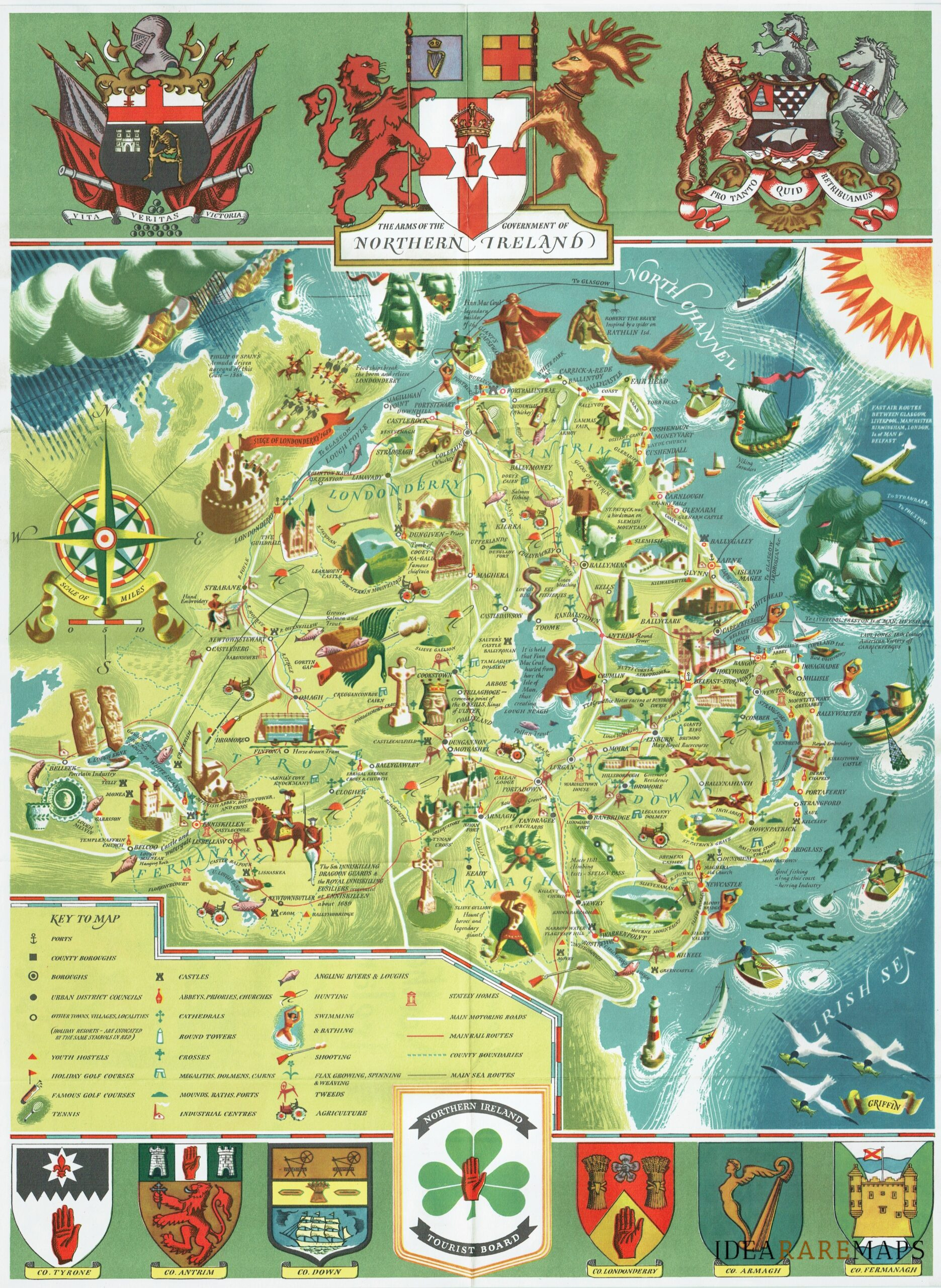 northern ireland northern ireland map folder idea rare maps inside map of northern ireland tourist attractions