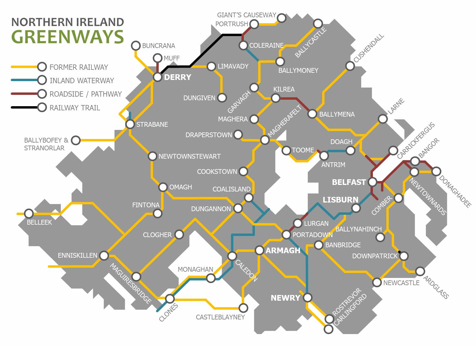 Northern Ireland Rail Map - Northern Ireland Train Map (Northern intended for Map of Northern Ireland Railways