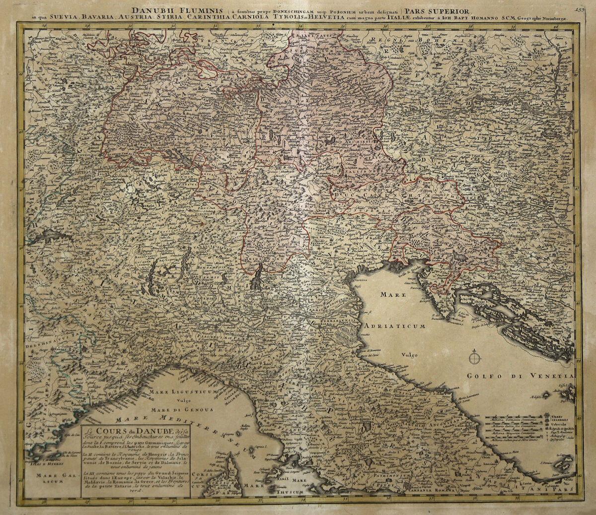Northern Italy Switzerland Original Copperplate Map Homann 1729 pertaining to Map of Northern Italy Switzerland