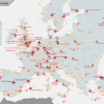 Oc] Airports Of Europe Map : R/Mapporn Inside Map Of Western Europe With Main Airports