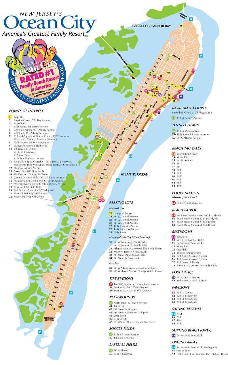 Ocean City Nj Street Map | Berger Realty in Ocean City Boardwalk Map Printable