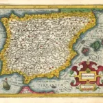 Old Antique Map Of The Iberian Peninsula (Portugal & Spain)G Regarding Old Map Of Spain And Portugal