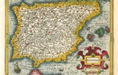 Old Antique Map Of The Iberian Peninsula (Portugal &amp; Spain)G regarding Old Map Of Spain And Portugal