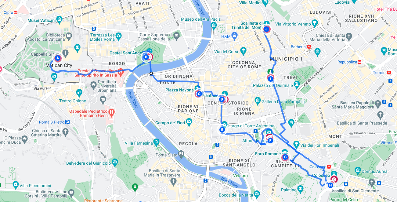 One Day In Rome Itinerary To See Top Sights &amp;amp; Food (+ Map) within Walking Map Of Rome Italy