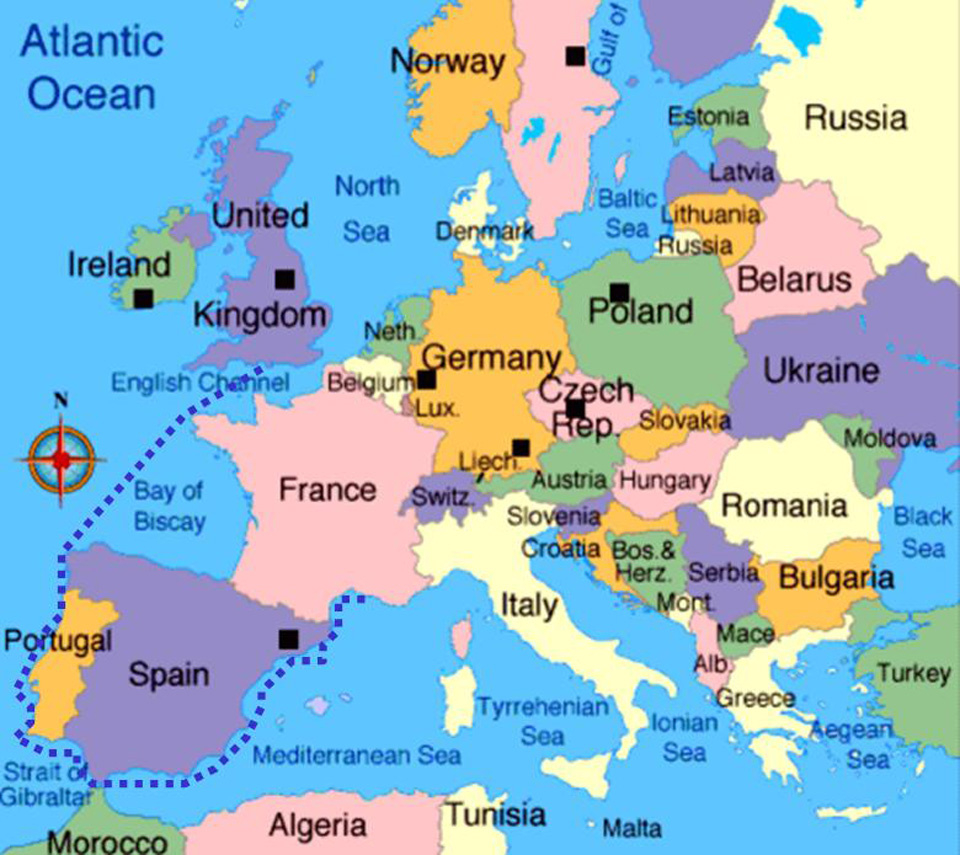 Our Itinerary 2011 regarding Map Of England Spain And Portugal