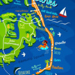 Outer Banks North Carolina Illustrated Map Throughout Outer Banks Nc Map Printable