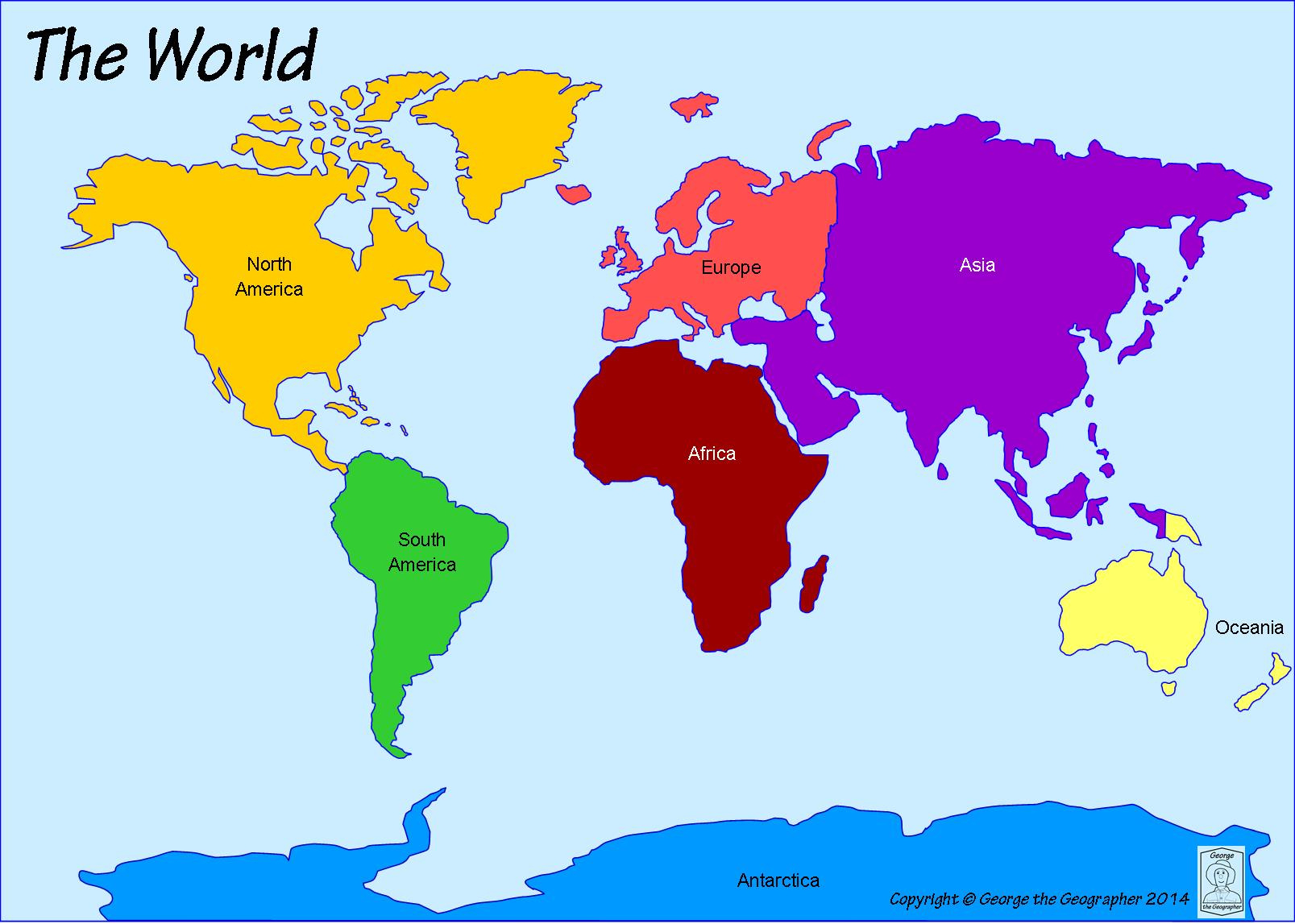 Outline Base Maps inside 7 Continents of the World Map Printable
