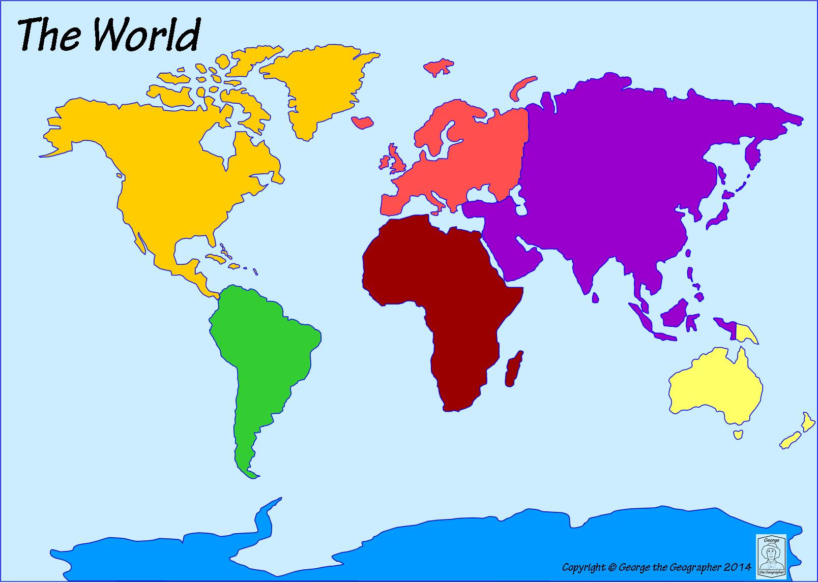 Outline Base Maps with regard to 7 Continents and 5 Oceans Printable Map