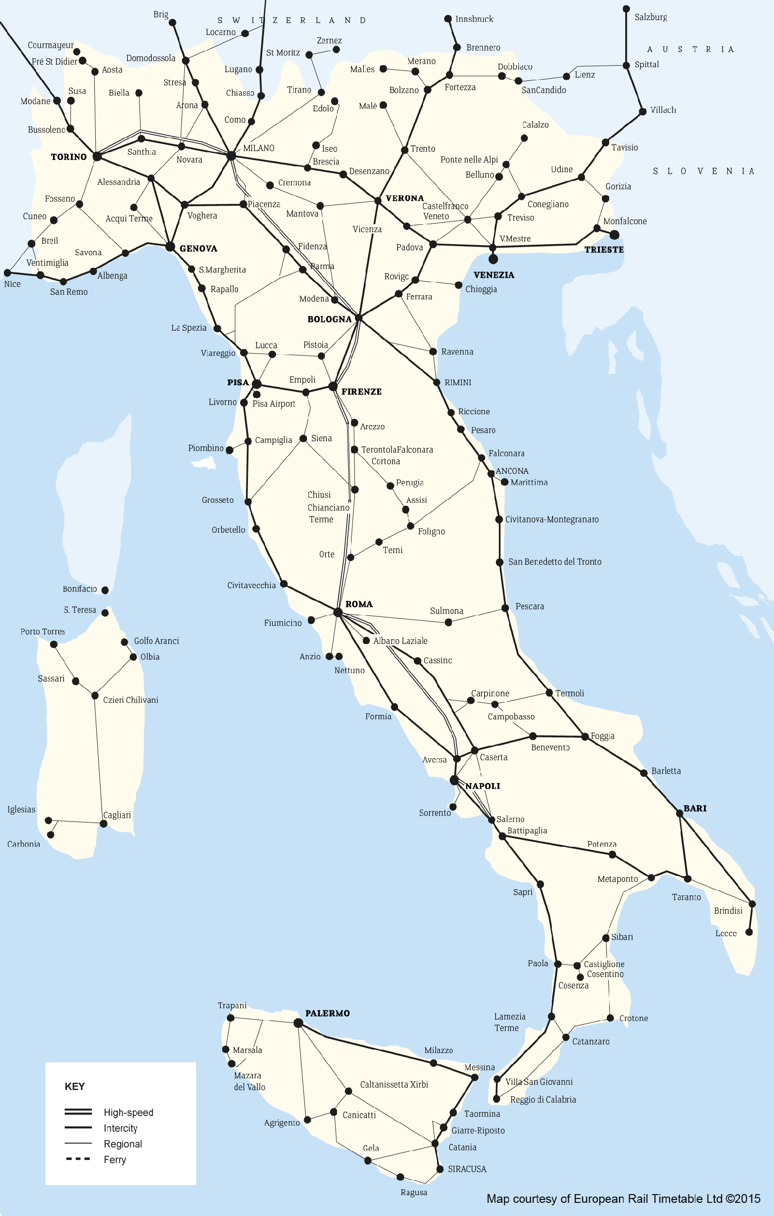 Overview Of Europe&amp;#039;S Rail Network Maps - Rail Europe Help with Train Map of Italy and France