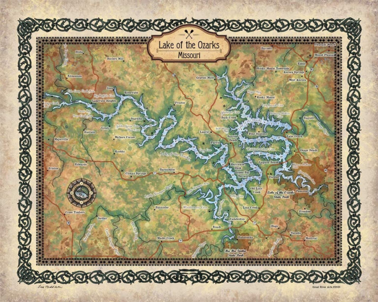 Lake Of The Ozarks Printable Map With Mile Markers Adams Printable Map