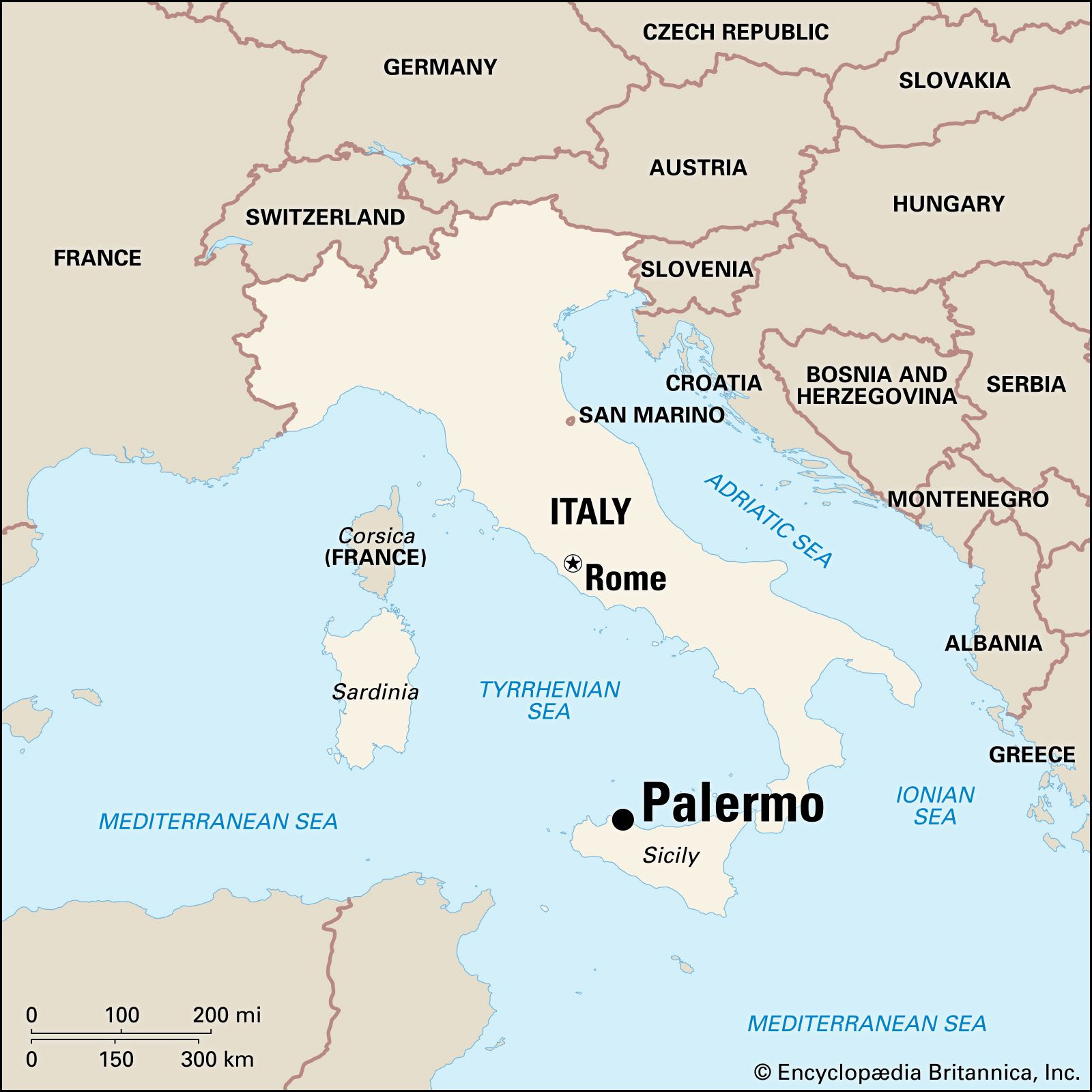 Palermo | History, Attractions, Map, &amp;amp; Facts | Britannica in Map of Palermo Sicily Italy