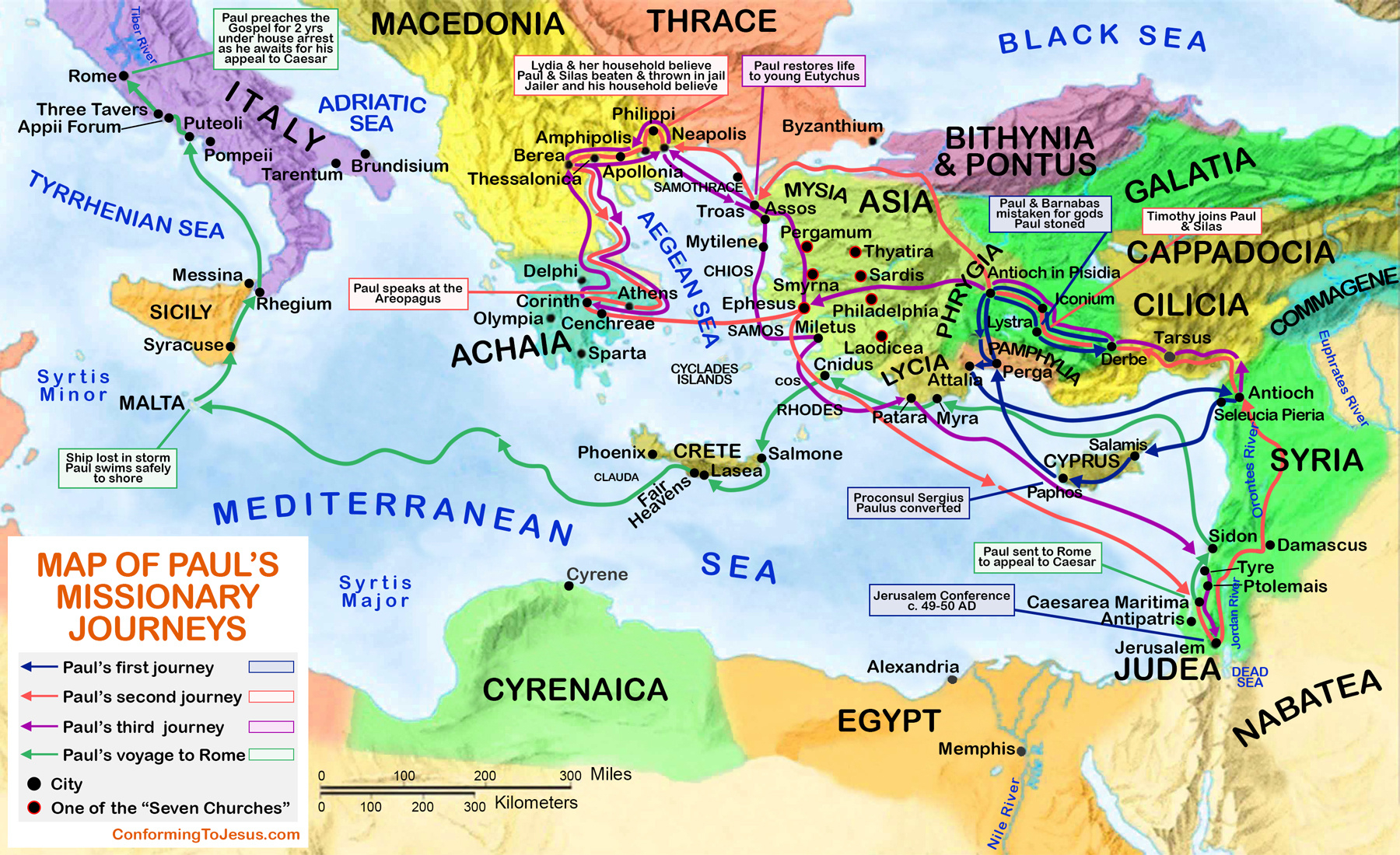 Paul&amp;#039;S Missionary Journeys Map intended for Paul&amp;amp;#039;s Third Missionary Journey Map Printable