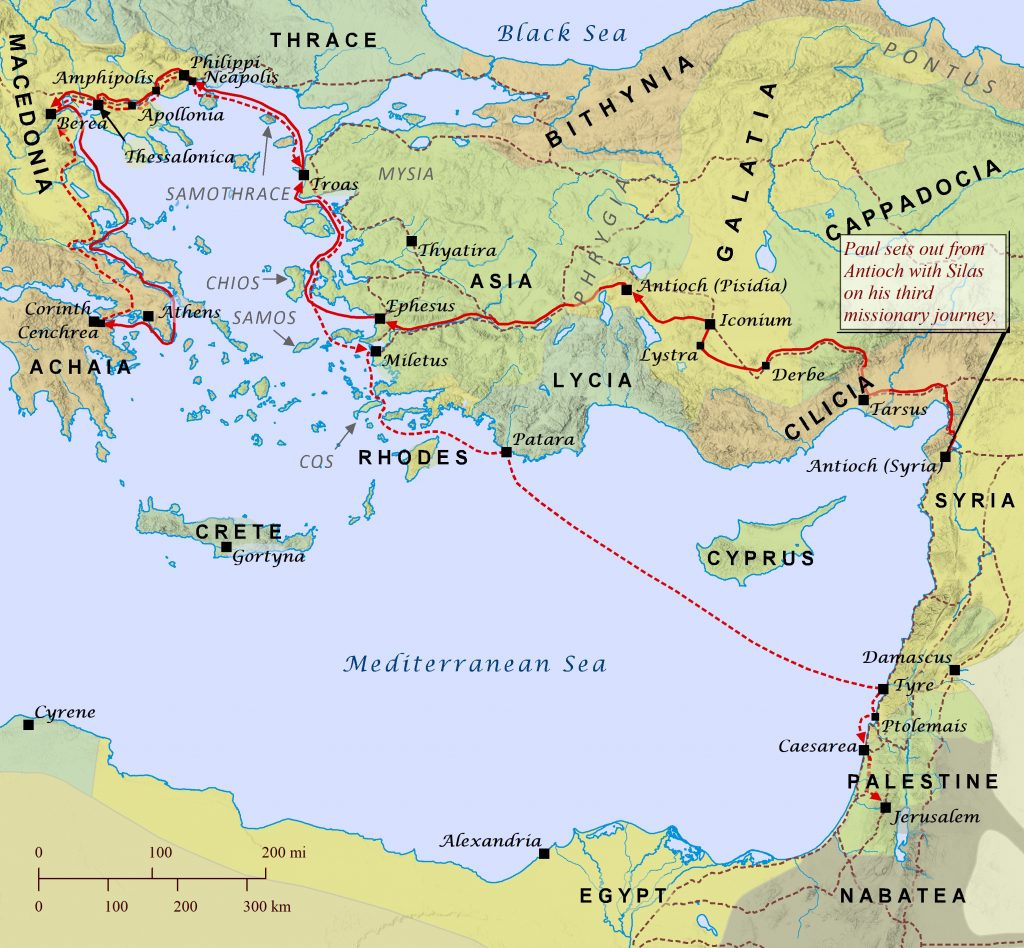 Paul&amp;#039;S Third Missionary Journey – Bible Mapper Atlas in Paul&amp;amp;#039;s Third Missionary Journey Map Printable