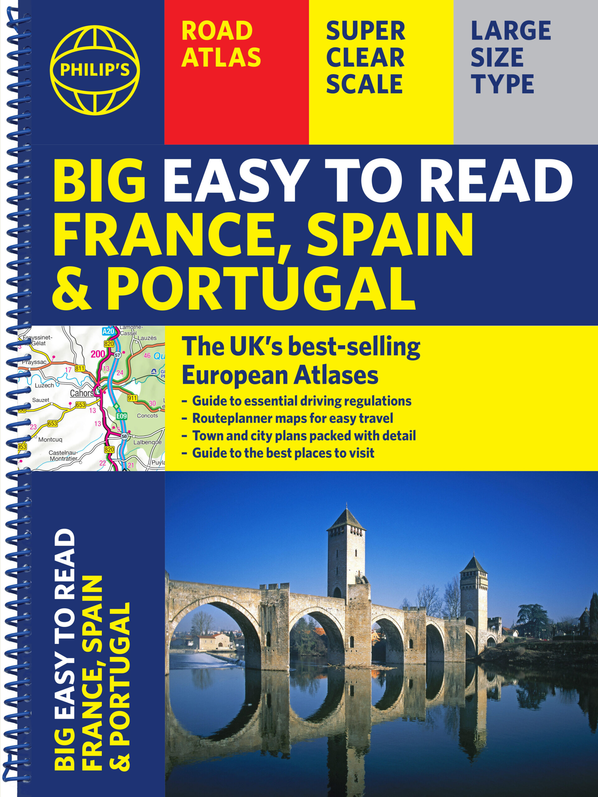 Philip&amp;#039;S Big Easy To Read France, Spain &amp;amp; Portugal Road Atlas intended for Road Map of France Spain and Portugal