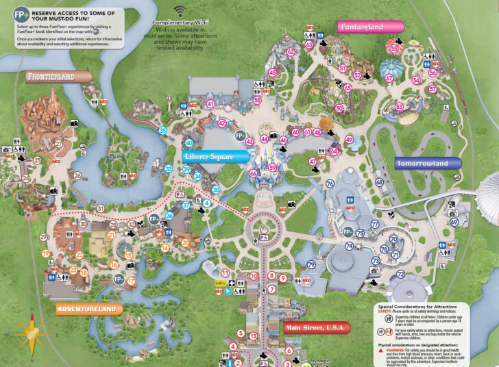 Printable Map of Magic Kingdom 2025