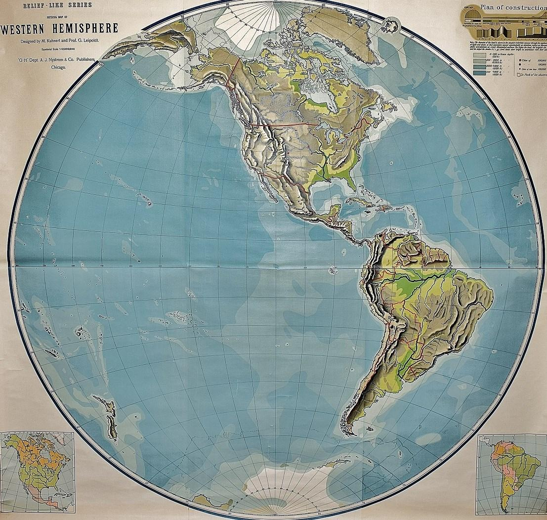 Physical Map Of The Western Hemisphere : Relief-Like Series (Large throughout Physical Map of the Western Hemisphere