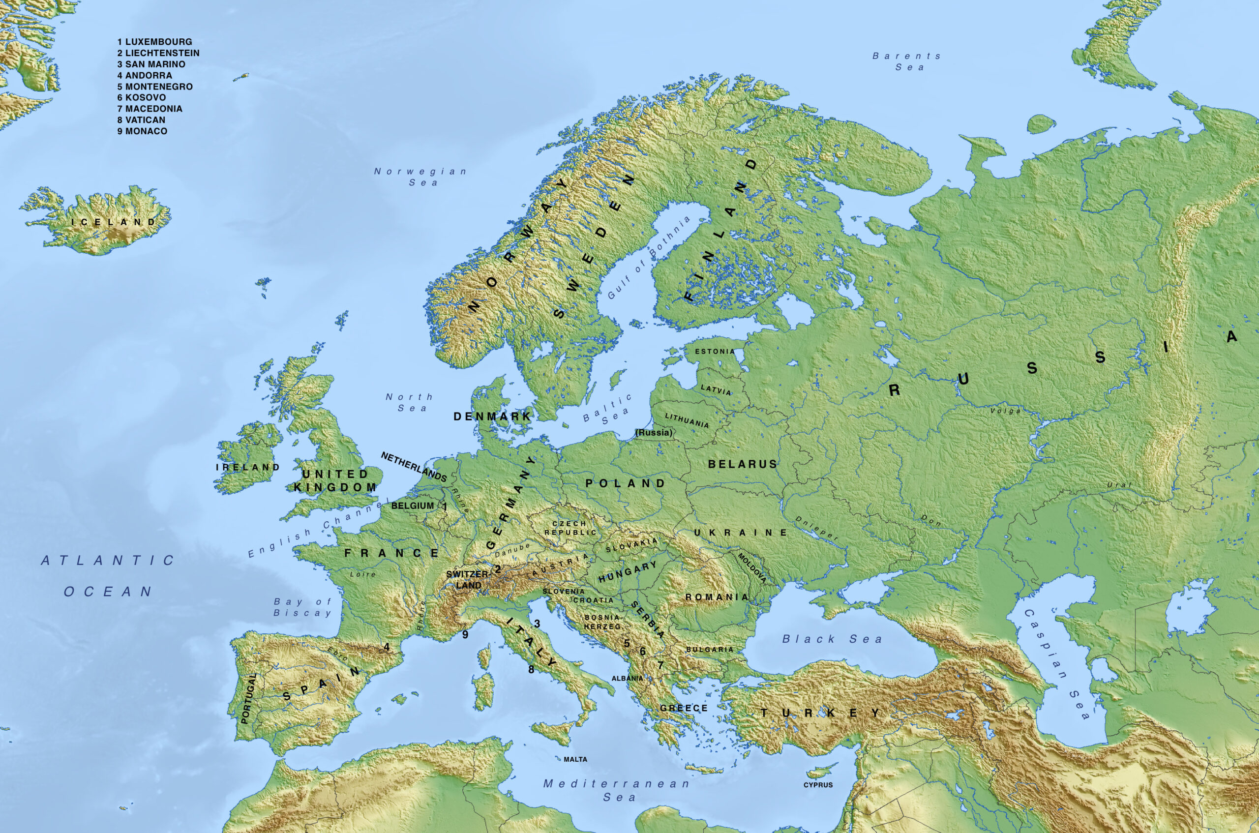 Physical Maps Of Europe | Mapswire for Physical Map of Europe and Asia