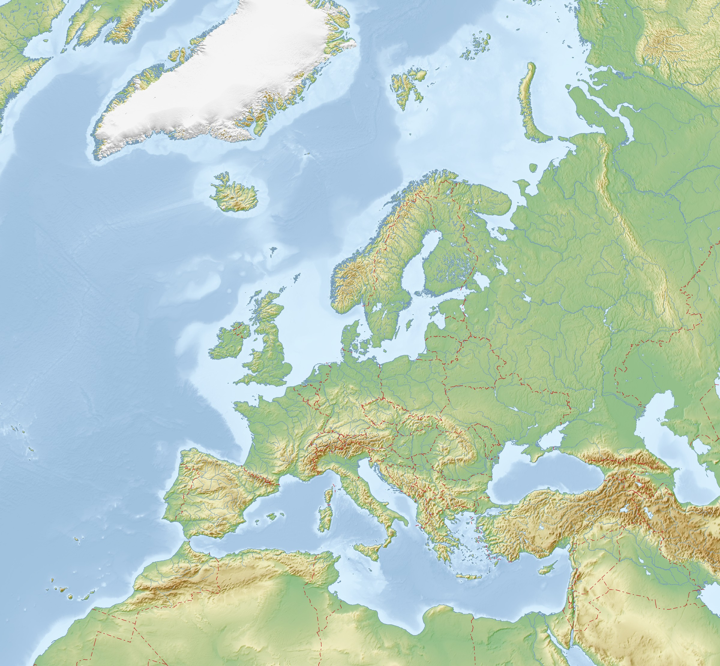 Physical Maps Of Europe | Mapswire with regard to Topographic Map of Europe and Asia