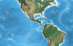 Physische Karte Von Amerika, Norden, Mitte Und Süden, Mit within North And South America Satellite Map