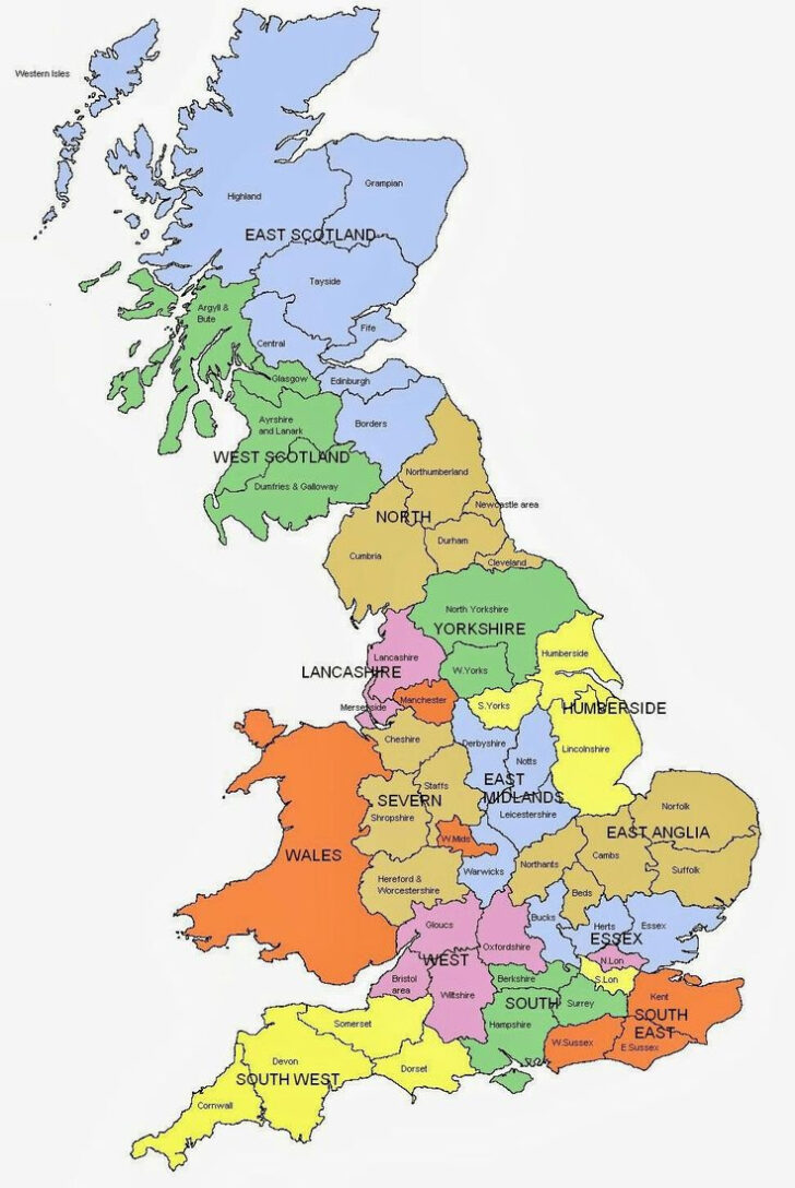 Map of England and Scotland and Wales