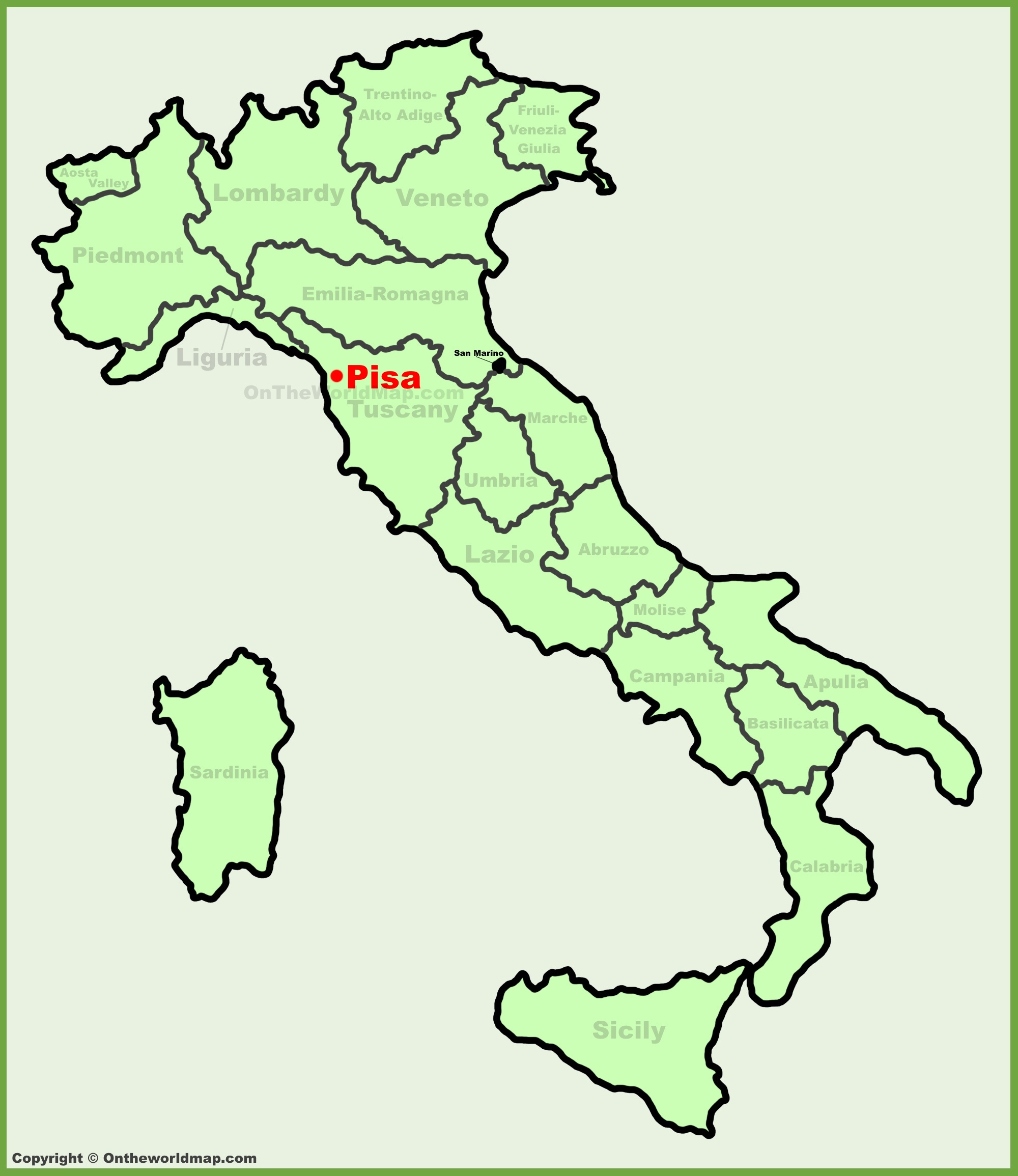 Pisa Location On The Italy Map - Ontheworldmap for Pisa On Map Of Italy