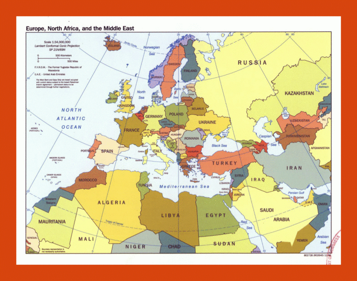 Map of Europe North Africa and Asia