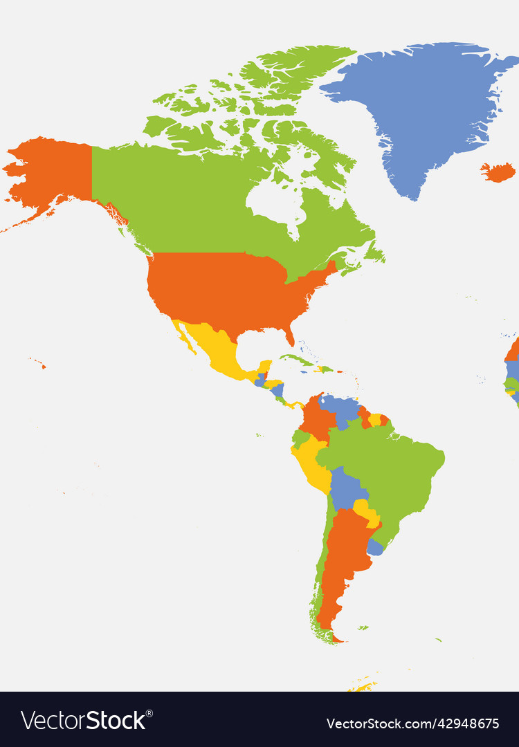 Political Map Of North And South America Vector Image in Free Map Of North And South America