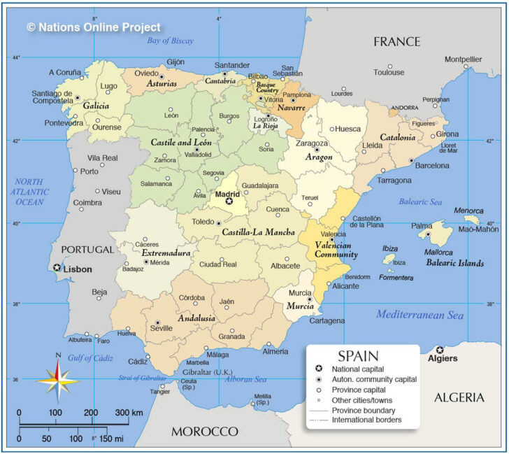 Label the Map of Spain and Portugal