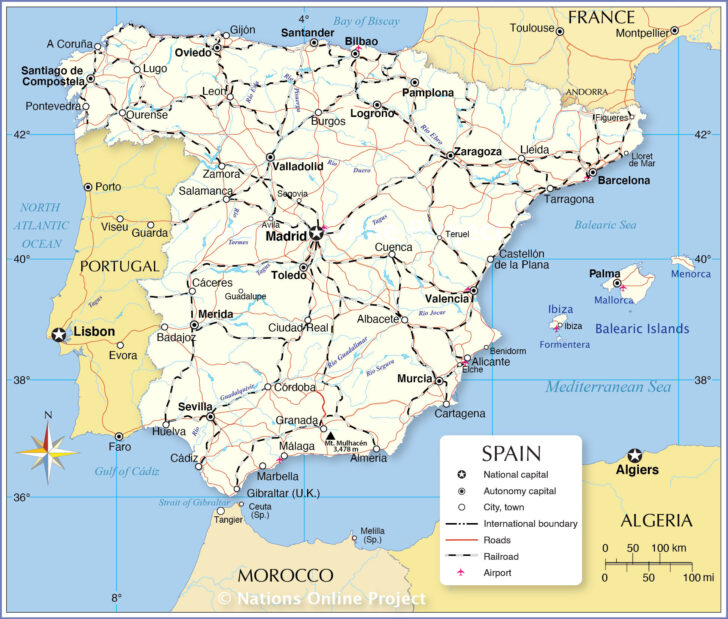 Political Map of Spain and Portugal