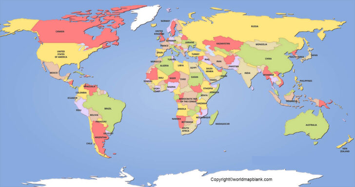 Large Printable World Map Download